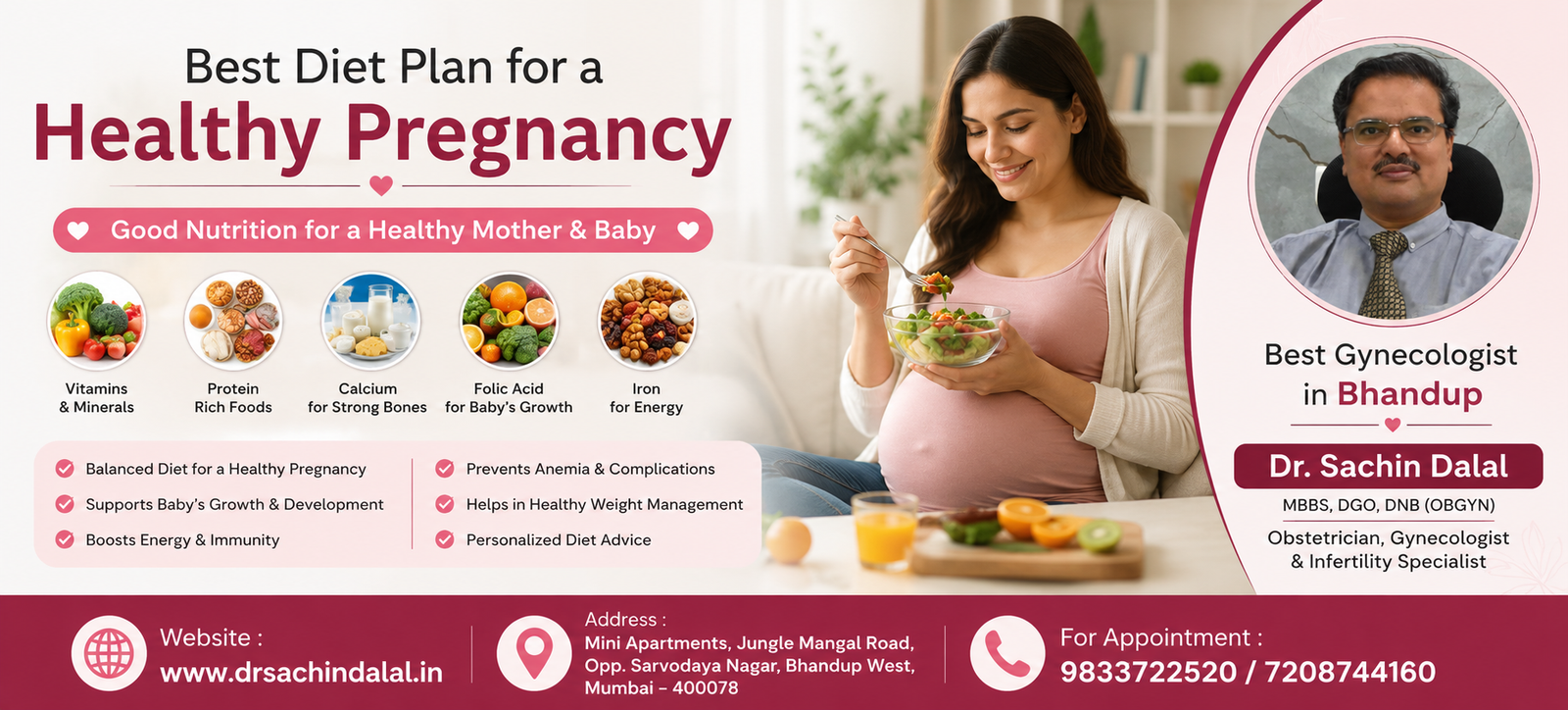 Pregnancy Diet Tips | Best Gynecologist in Bhandup